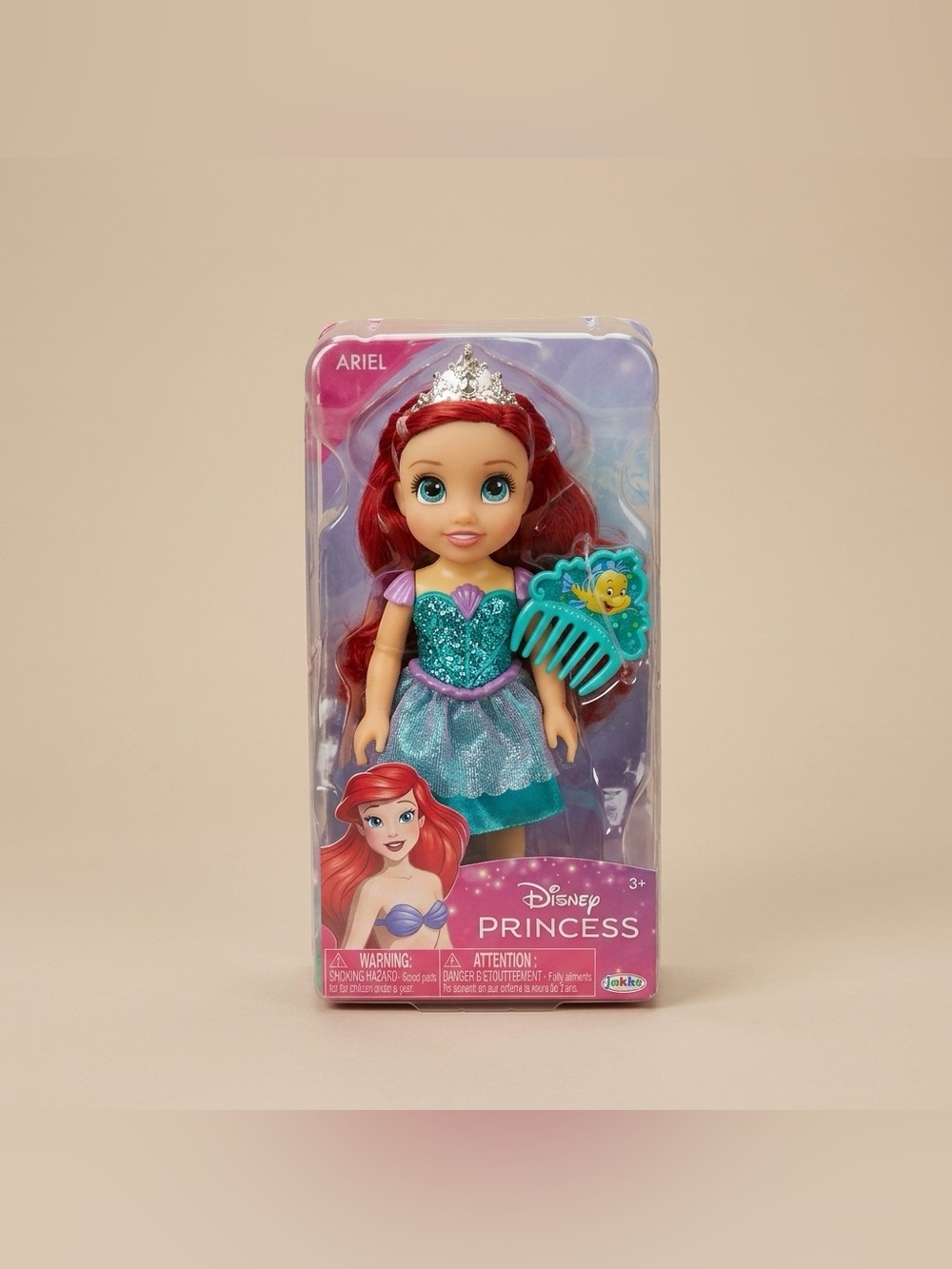 Disney Princess 6" Petite Ariel Doll Glittered Hard Bodice and Includes Comb